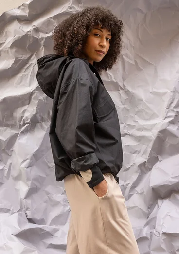 Vävd jacka i ekologisk bomull - svart