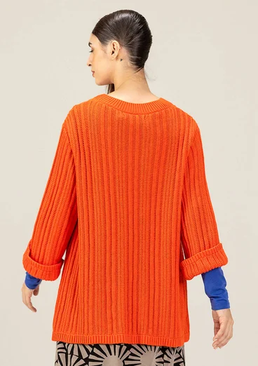 Enfärgad tröja "Midori" i ekologisk bomull - brandlilja