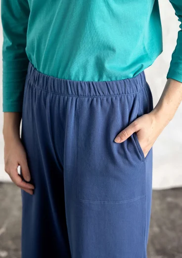 Trikåbyxa i ekologisk bomull - bergsblå