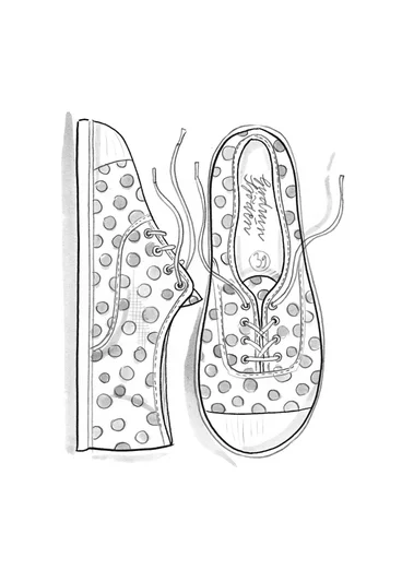 Sneaker "Cordelia" i tyg - mörk natur/mönstrad