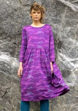 Trikåklänning "Dorinda" i ekologisk bomull/modal - mörk hortensia