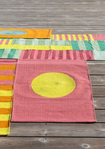 Mattstump "Sun" i ekologisk bomull - rabarber