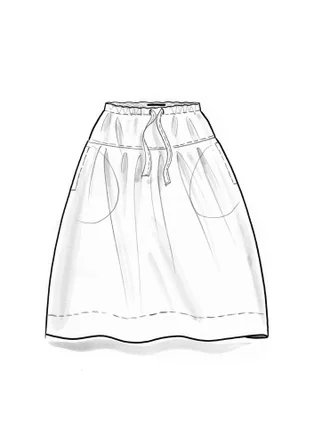 Vävd kjol "Paris" i ekologisk bomull/siden - turkos