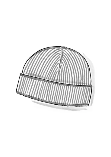 Mössa i lammull/ekologisk och återvunnen bomull - rödkål/cerise