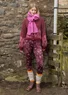 Blommiga leggings "Idun" i lyocell/elastan (aubergine L)