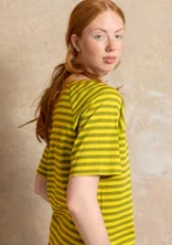 Basrands T-shirt i ekologisk bomull - grönpeppar/dijon