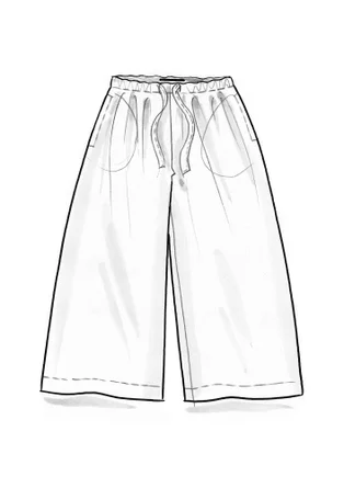 Vävd byxa "Paris" i ekologisk bomull/siden - turkos