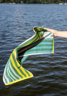 Handduk "Sunset" i ekologisk bomull - grönt havsglas