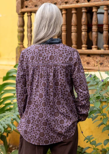 Blus "Marianne" i ekologisk bomull - grålila