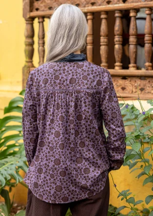 Blus "Marianne" i ekologisk bomull - grålila