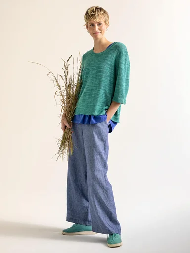 Sweater in linen/organic cotton