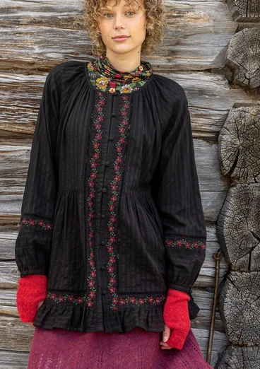 Torgvante "Forgetmenot" i alpackamix - papegojröd/melange