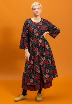 Vävd klänning "Cleo" i ekologisk bomull - svart