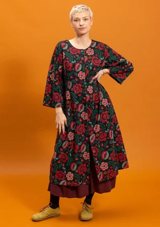 Vävd klänning "Cleo" i ekologisk bomull - svart