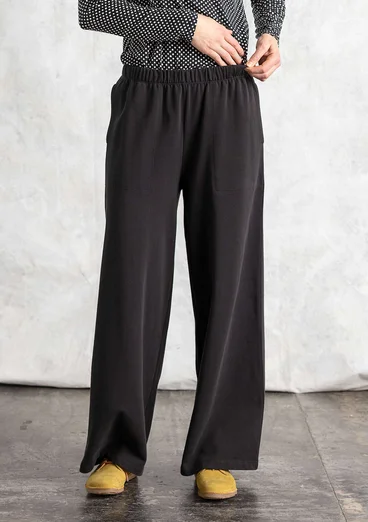 Trikåbyxa i ekologisk bomull - svart