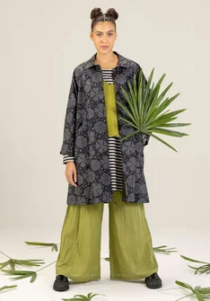 Blommig kappa "Cress" i ekologisk bomull - svart