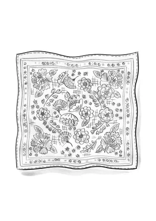 Sjal "Okinawa" i ull - ljus indigo