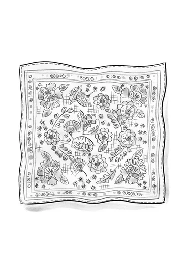 Sjal "Okinawa" i ull - ljus indigo