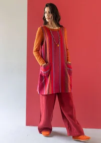 Vävd västklänning "Ketchi" i ull/bomull - granatäpple