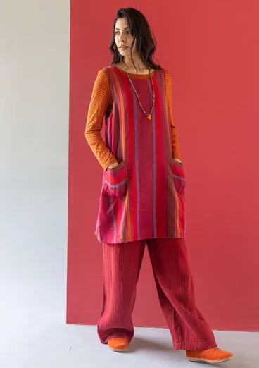 Vävd västklänning "Ketchi" i ull/bomull - granatäpple