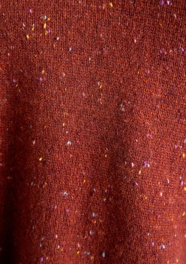 Nepströja i lammullsmix - röd curry/melange