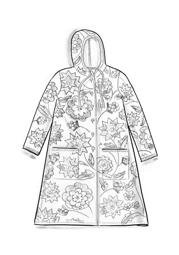 Långkofta "Pink Moon" i ull/ekologisk bomull - lupin