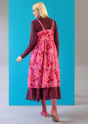 Vävd klänning "Antoinette" i ekologisk bomull - hibiskus