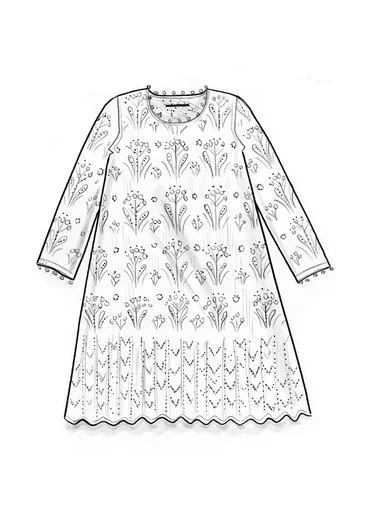 Stickad klänning "Alma" i ekologisk/återvunnen bomull - mörk oliv