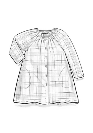 Vävd artistblus "Nora" i ekologisk bomull - natur