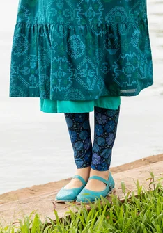 Mönstrade leggings "Cress" i lyocell/elastan - mörk indigo