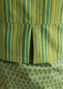 Vävd väst ”Esme” i bomull/lin - kiwi/randig