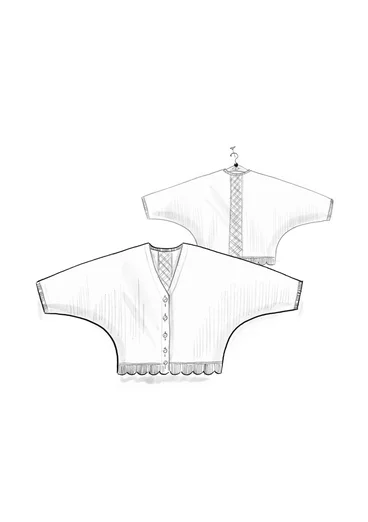 Kofta "Pauline" i ekologisk/återvunnen bomull - fikon