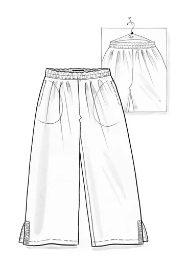 Trikåbyxa "Daisy" i ekologisk bomull - henna