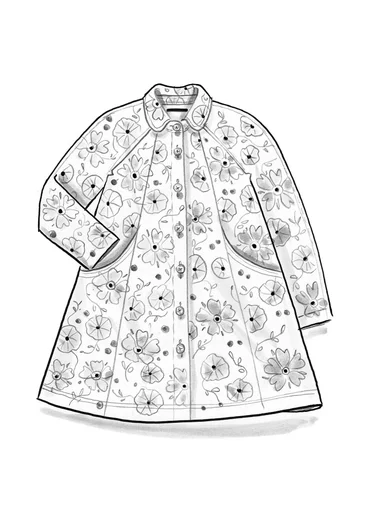 Blommig kappa "Cress" i ekologisk bomull - henna