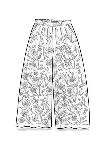 Vävd byxa "Moonlight" i viskos/lin - klarröd