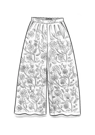 Vävd byxa "Moonlight" i viskos/lin - klarröd