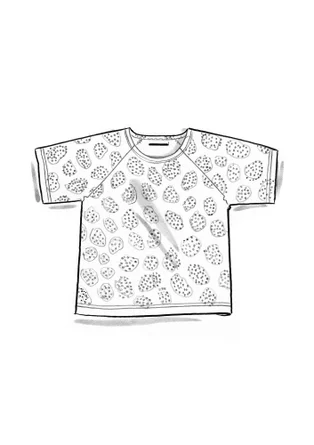 Trikåtop ”Himla” i ekologisk bomull - körsbärsblom/mönstrad