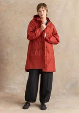 Vävd parkas ”Vendela” i ekologisk bomull - krappröd