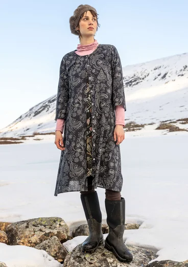 Vävd klänning "Denali" i ekologisk bomull - svart