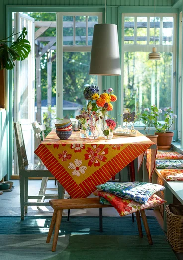 Duk "Soni" i ekologisk bomull - gurkmeja