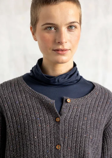 Nepskofta i lammullsmix - askgrå/melange