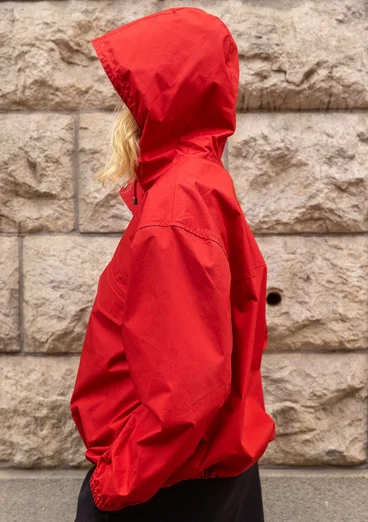 Vävd jacka i ekologisk bomull - papegojröd