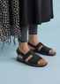 Sandal i nubuck (svart 40)