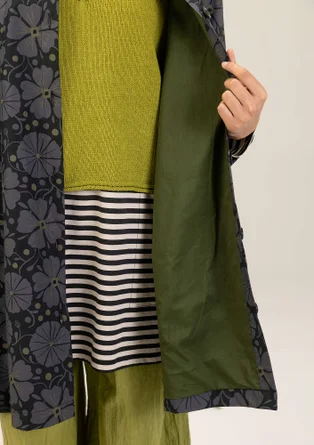 Blommig kappa "Cress" i ekologisk bomull - svart