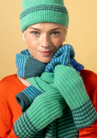 Tumvante "Stripe" i alpackamix - lotusgrön