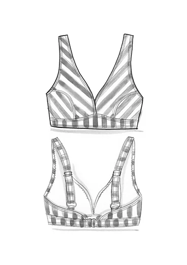 Bikinitop "Sunshine" i återvunnen polyamid/elastan - jade/mönstrad