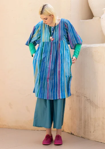 Vävd klänning "Violet" i bomull/siden - lupin