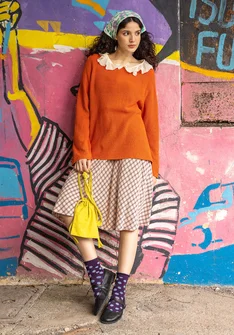 Tröja "Pauline" i ekologisk/ återvunnen bomull - bränd orange