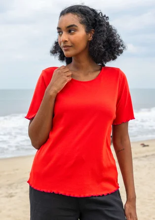 Top "Drop" i ekologisk bomull - klarröd