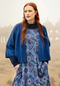 Kofta "Sora" i alpackamix - indigoblå/melange